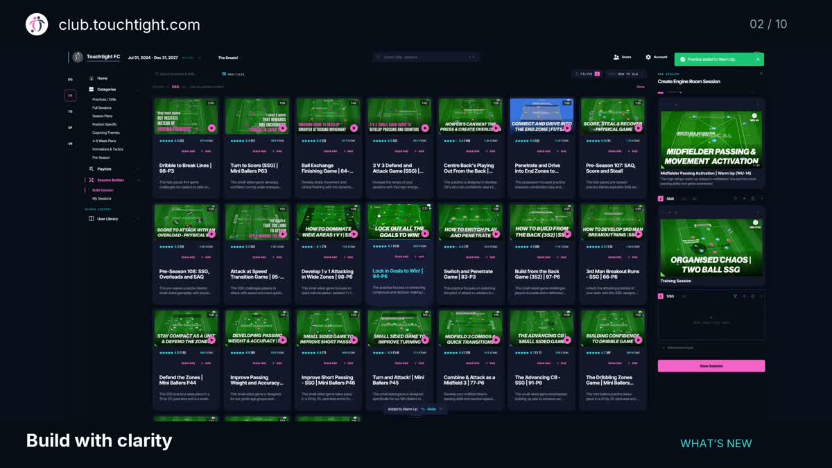 Touchtight Club product update walkthrough